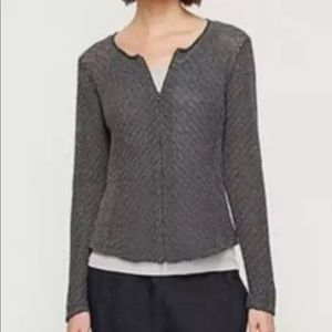 Eileen Fisher Jacquard Linen Cord Jacket XL